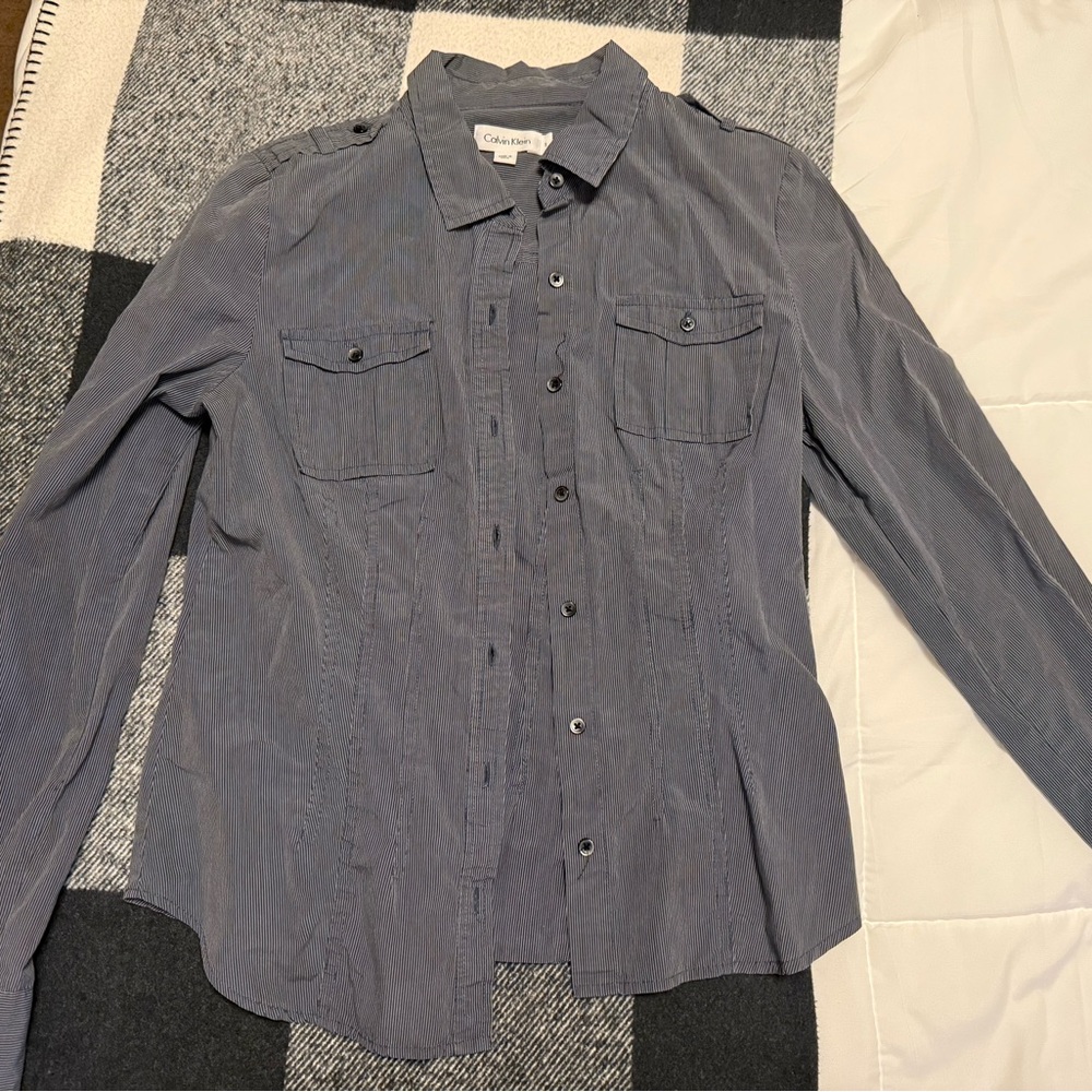 Calvin Klein Charcoal Button-Up Shirt